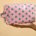 Hellrosa, langlebige PVC-Polka Dot Make-up-Tasche - Foto 1