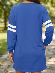 Schwarzes Varsity Contrast Sleeve Shift-Sweatshirt-Kleid – Damesmode Afbeelding 8 - Miniatuur