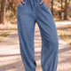 Dämmerungsblaue elastische Taille-Harem-Jeans in knöchellanger Länge