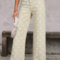 Himmelblauer Polka-Punkt-Print roher Hemd-Shift-Jeans - Foto 4