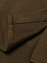 Dark Brown Button Up Contrast Knitted Sleeves Hooded Jacket - Miniatuur
