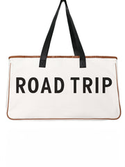 Weiße Canvas-Roadtrip-Tasche 50x15x30cm Sommerreise-Handtasche - Miniatuur