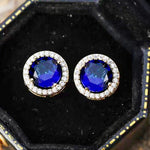 Contrast 2 Carat Moissanite Platinum-Plated Stud Earrings | Redblad 18K Solid Gold & Certified Diamond Earrings