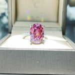 8 Carat Moissanite Oval 925 Sterling Silver Ring | Redblad 18K Solid Gold & Certified Diamond Rings