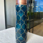 Koperen Drinkfles 950 ml - Blauw Patroon &ndash; Detail 7 | RedBlad