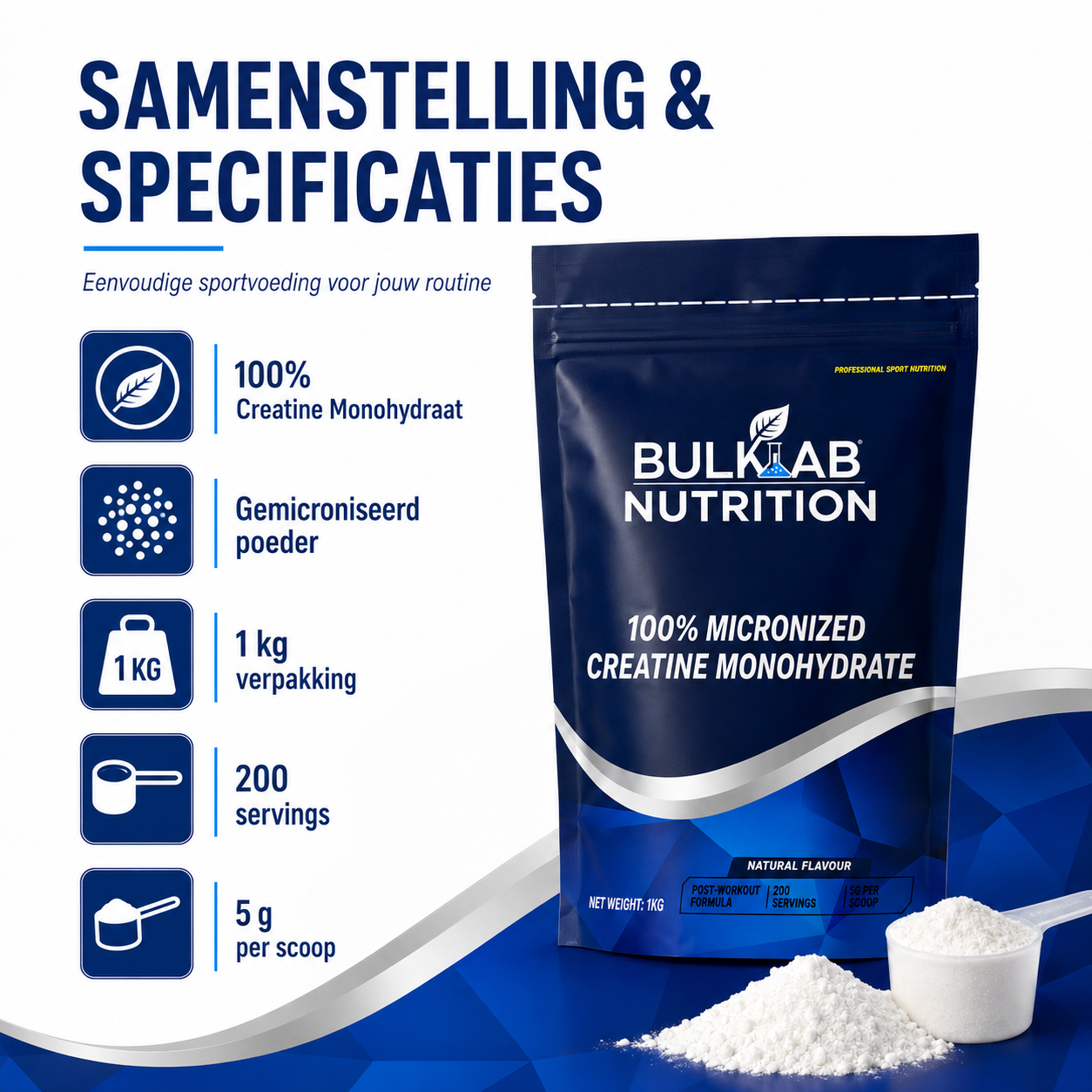 100% Creatine Monohydraat Micronized - BulkLab Nutrition