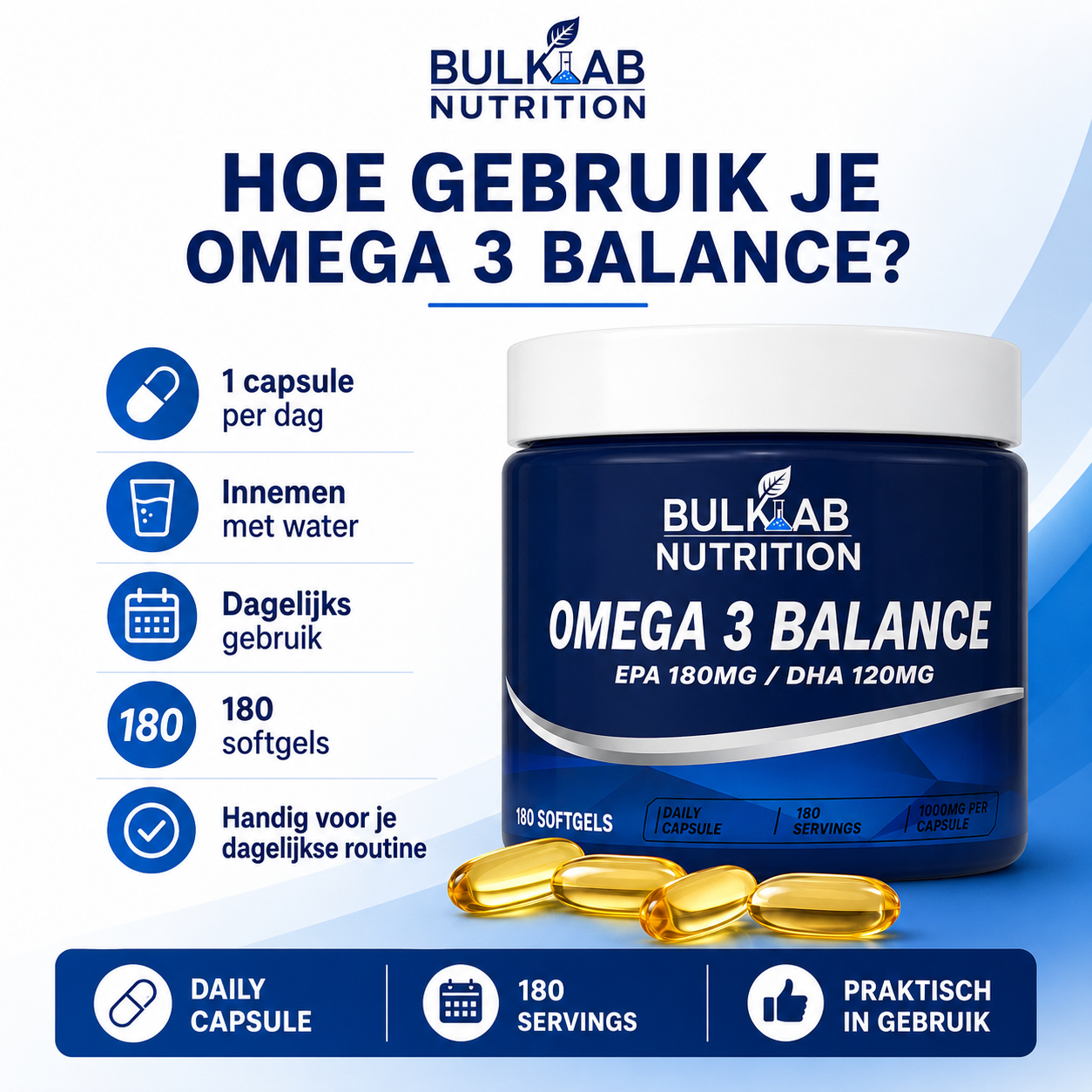Omega 3 Balance EPA 180mg / DHA 120mg – BulkLab Nutrition