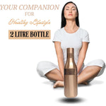 LEATHERVINES 100% Zuiver Koperen Waterfles Handgemaakt 2 Liter Ayurvedisch Koperen Vat Lekvrij Gehamerd Fles voor Sportschool Kantoor &ndash; Detail 6 | RedBlad