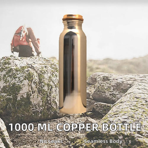 1000 ml koperen waterfles, lekvrij en zonder naden