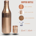 LEATHERVINES 100% Zuiver Koperen Waterfles Handgemaakt 2 Liter Ayurvedisch Koperen Vat Lekvrij Gehamerd Fles voor Sportschool Kantoor &ndash; Detail 4 | RedBlad