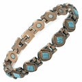 Bracelet magnétique en cuivre pour femmes + Pierres turquoise