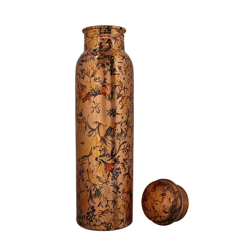 Copper Bottle Pure Engraved & Antique Design No Joint 100% Pure Copper Bottle Copper Bottles for Water 800 ml
