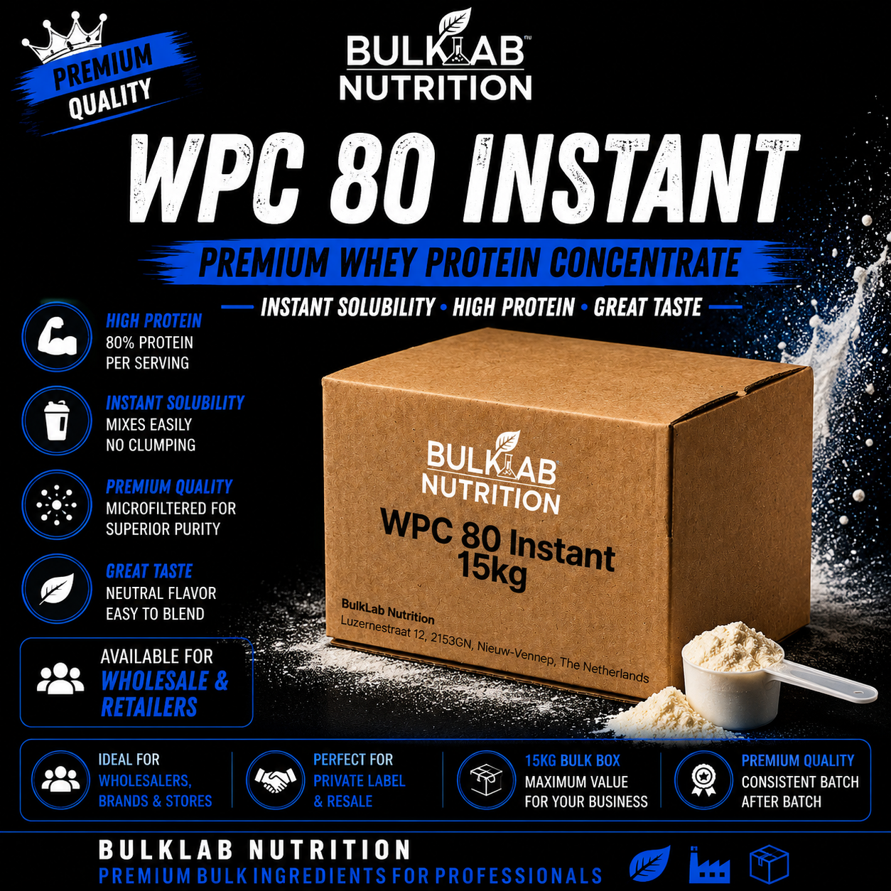 WPC 80 Instant – Bulk Powder– BulkLab Nutrition