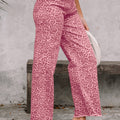 Brown Leopard Frayed Edge Wide Leg High Waist Jeans - Damesmode Afbeelding 6 - Foto 6