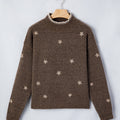 Pullover mit langen Ärmeln mit Chicory Coffee Blumenmuster und hohem Ausschnitt - Foto 4