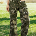 Gréng Vintage Blummenprint Quadrat-Patch Pocket Raw Hem Shift Jeans - Foto 4