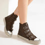 Beast Fashion Multi-Buckle Straps Studded Platform Sneakers