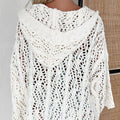 Weiße Fashion Open Jersey Hooded Beach Cover Up - Foto 3