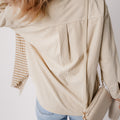 Pergament Houndstooth Cord Patchwork Flap Pocket Shacket - Foto 2