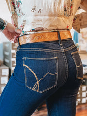 Jeans droits à couture profonde Sail Blue Center - Miniatuur