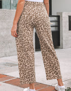 Sky Blue Leopard Print Barrel Leg Jeans