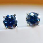 2 Carat Moissanite Four-Prong Platinum-Plated Earrings | Redblad 18K Solid Gold & Certified Diamond Earrings