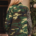 Brown Leopard Camo Patchwork Oversize Shacket - Damesmode Afbeelding 2 - Foto 2
