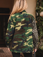Brown Leopard Camo Patchwork Oversize Shacket - Women's Fashion Image 2 - Miniatuur