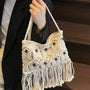 Fringe Woven Crossbody Bag