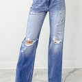 Myosotis Mid Rise Belastete Vorschau auf Jeans mit geraden Beinen - Foto 3
