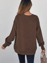 Schwarzer, einfarbiger, strukturierter Pullover mit Rundhalsausschnitt – Damesmode Afbeelding 8 - Miniatuur