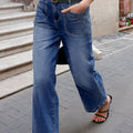 Bluing Mimimalist Patch Pocket Womens Shift Jeans - Damesmode Afbeelding 3 - Foto 3