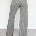Black Stripe Patch Pocket High Waist Shift Denim Jeans - Damesmode Afbeelding 2 - Foto 2