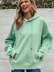 Hoodie Moonlight Jade Cabo Largo, Largo e Texturizado - Miniatuur