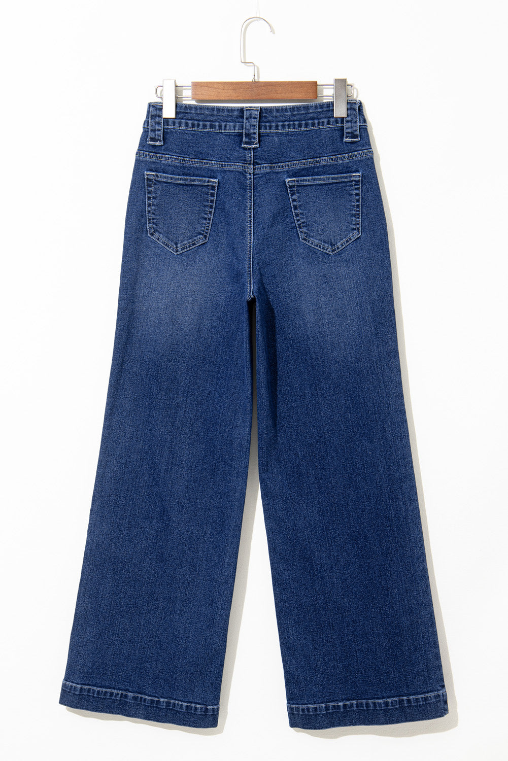 Sail Blue Wide-Leg-Jeans mit hoher Taille und Taschen