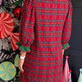 Red Plaid Ruffle Cuff Button Front Pocket Mini Dress - Foto 2