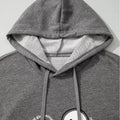 Felpa Ghost Stampata Halloween Grigio Scuro Spalancata Oversize - Foto 5