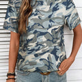 Green Camouflage Print Crew Neck T Shirt - Foto 1