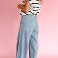 Beau Blue Solid Full-Length Regular Pocket Detail Wholesale Denim Jeans - Damesmode Afbeelding 4 - Foto 4