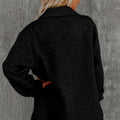 Gray Retro Quilted Flap Pocket Button Shacket - Foto 5