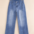 Beau Blue Tailored Center Seam Detail Straight Loose High Rise Jeans - Damesmode Afbeelding 4 - Foto 4