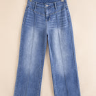 Beau Blue Tailored Center Seam Detail Straight Loose High Rise Jeans - Damesmode Afbeelding 4 - Thumbnail