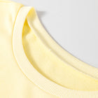 Yellow Cream Eyelet Embroidered Lace Splicing Sleeve Loose T Shirt Dress - Thumbnail