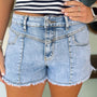 Myosotis High Waist Frayed Denim Shorts