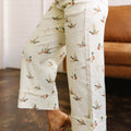 Beige Stylish Mallard Printed Cuffed Hem Shift Jeans - Damesmode Afbeelding 3 - Foto 3