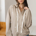 Goat Contrast Bow bestickte Reißverschlussjacke Hoodie - Foto 5