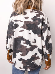 Chaqueta vaquera de manga larga y manga larga con estampado de vaca occidental multicolor - Miniatuur