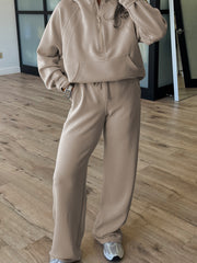 Jet Stream Half Zip Thumbhole Sleeve Hoodie Active Pants 2pcs Outfit - Miniatuur