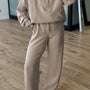 Jet Stream Half Zip Thumbhole Sleeve Hoodie Active Pants 2pcs Outfit
