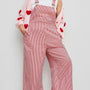 Striped Wide Leg Casual Overalls